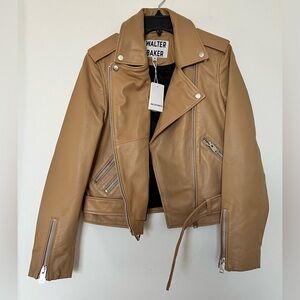 Walter Baker leather latte women’s biker jacket